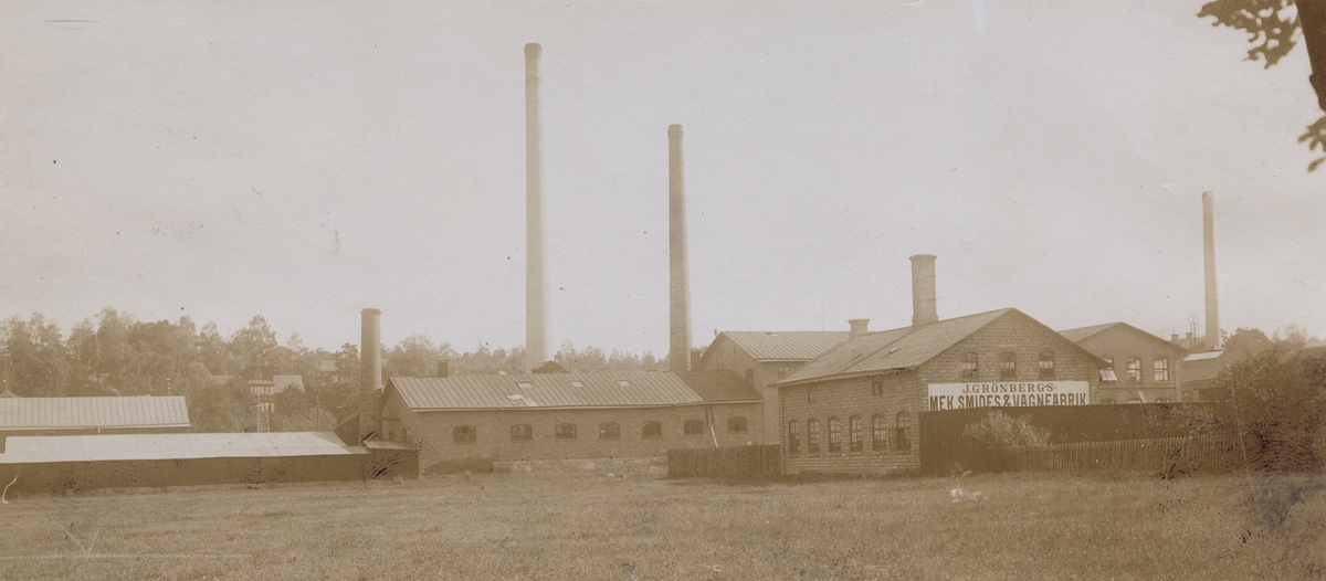 Sundbybergs fabriksbyggnader, 1903. Bild från tidskriften Hemmets bildmaterial.