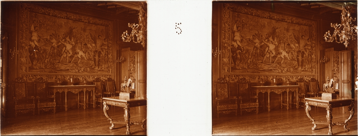 Stereobild av väntsalen i Chateau de Pau.
"Salon d'attente".