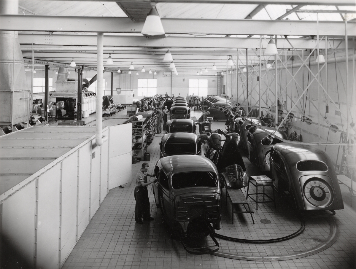 Måleriavdelningen vid Volvos fabrik i Göteborg.