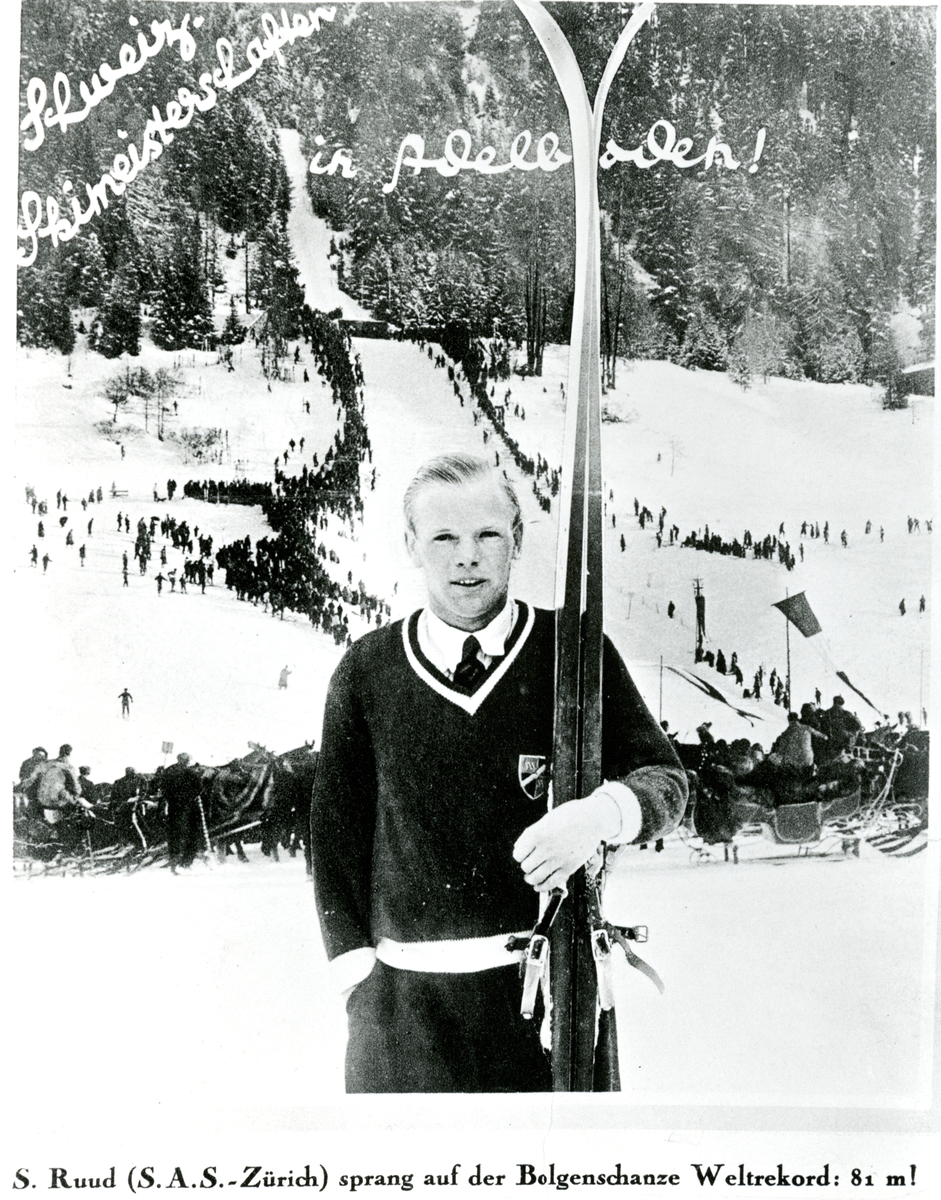 Kongsberg skier Sigmund Ruud sat the world record in Belgenschanze