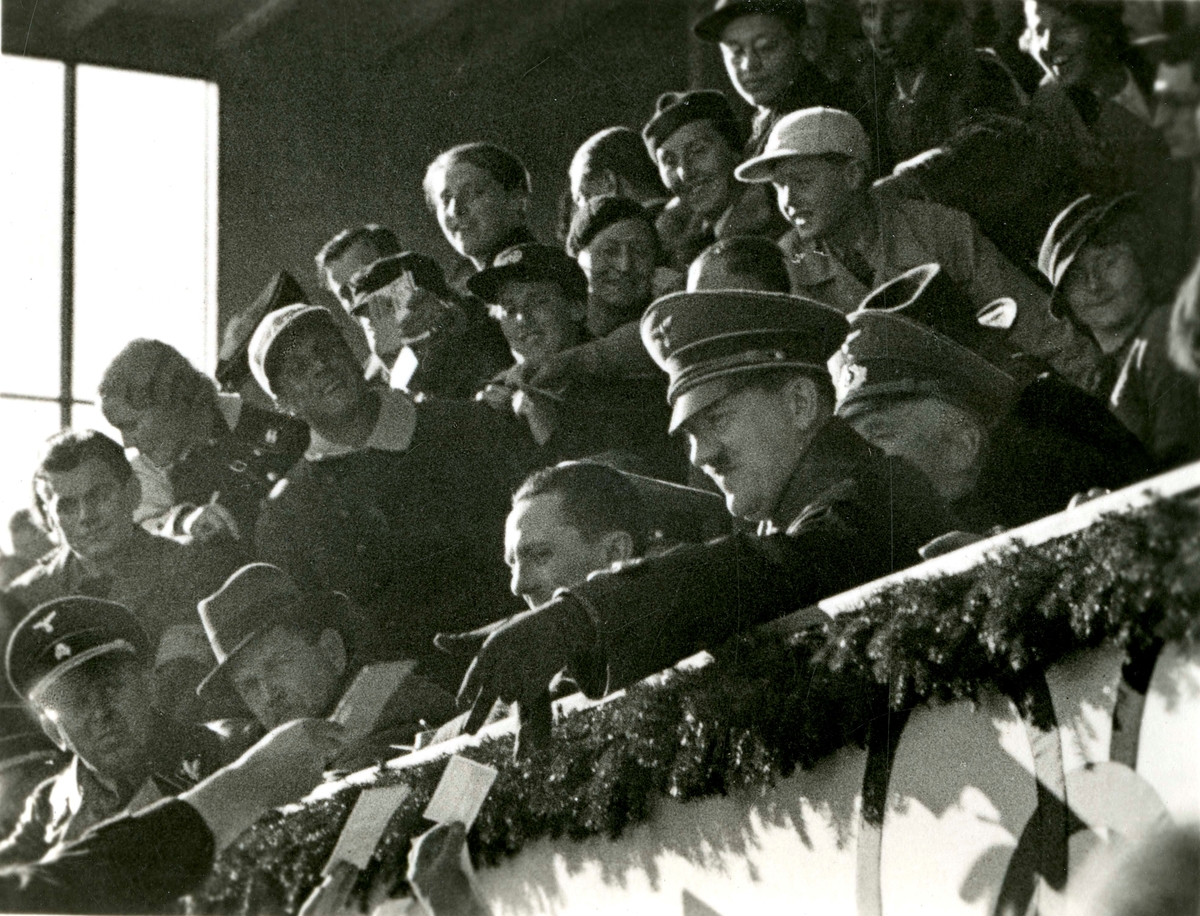 Hitler at the grandstand during OG at Garmisch 1936