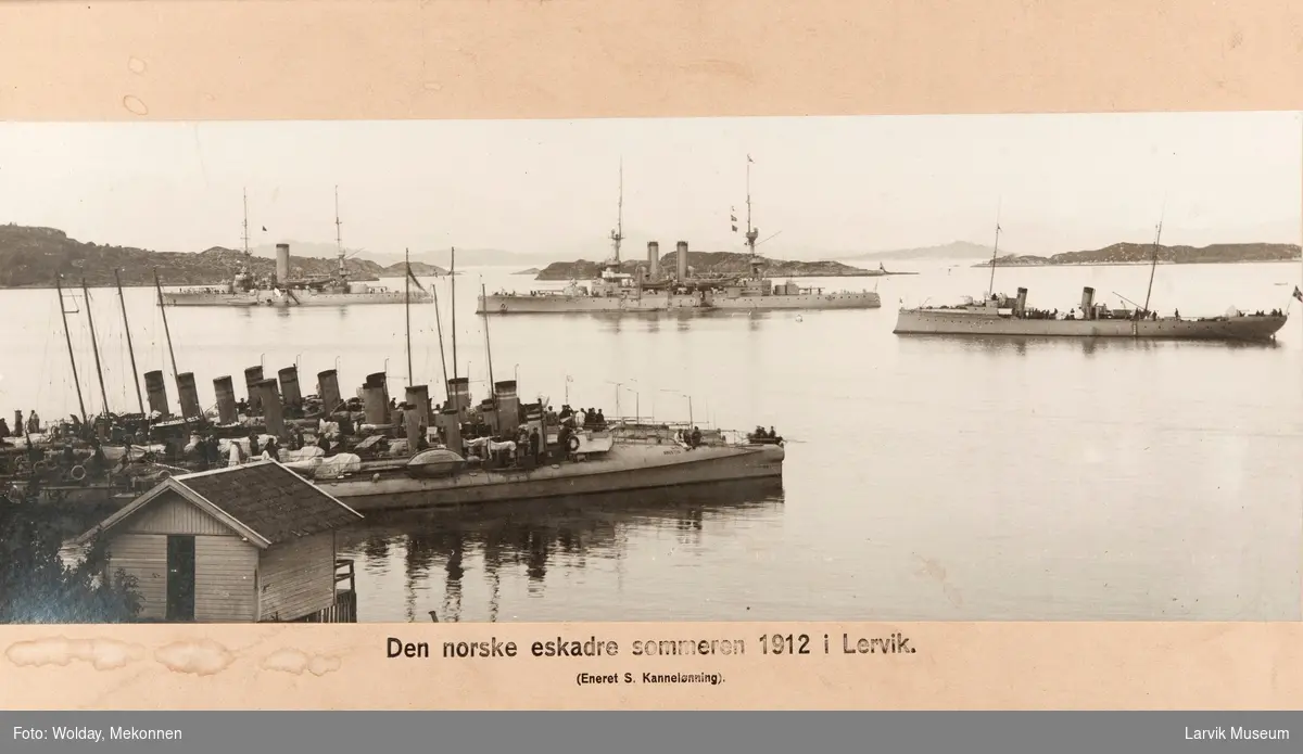 Den norske eskadre sommeren 1912 i Lervik.