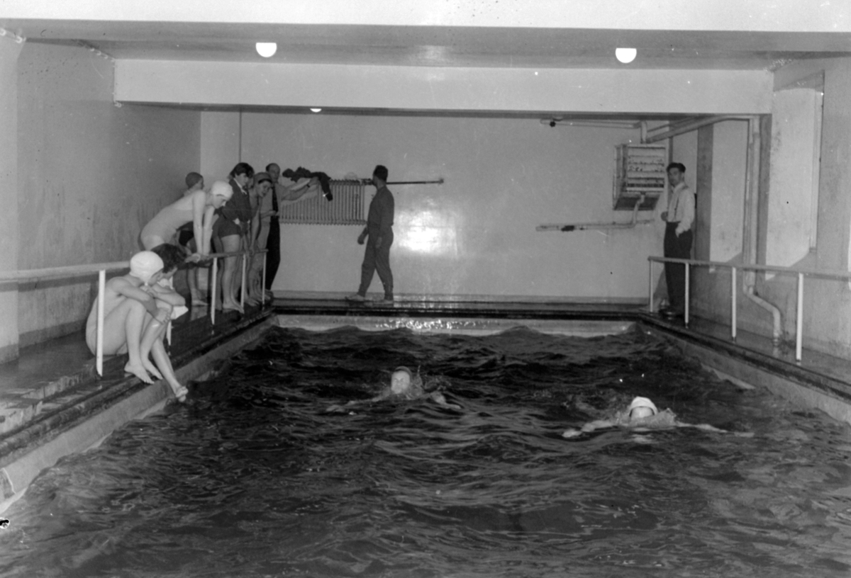Svømmestevne på Singsaker skole, 5.april 1952