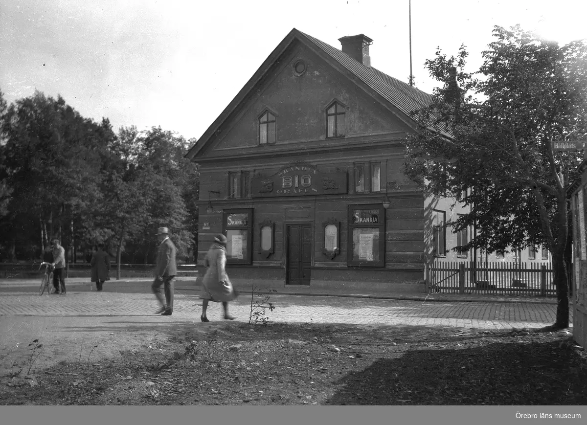 Skandia Biografen, exteriör.
Huset revs 1931.