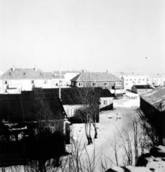 Foto fra gjenreisningsbyen Kristiansund, hvorfra vi ser brak