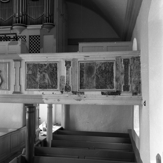 Orgelläktaren, Ormesberga kyrka, 1954.