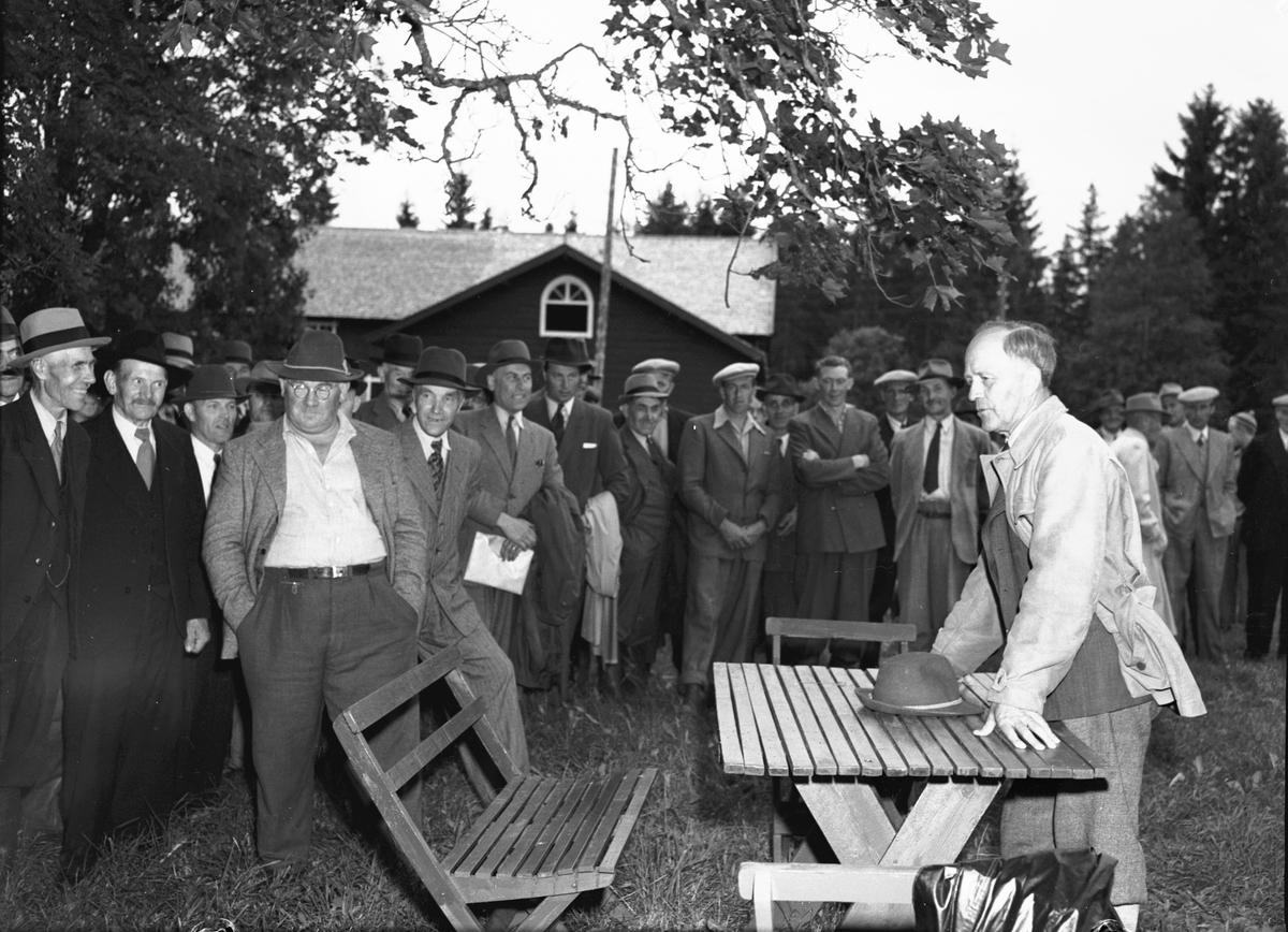 Lantbruksdag i Österfärnebo. Sundins gård i Backa. Kons. Larsson hushållningssällskapet. 30 juni 1950. Österfärneboreportage i Gefle Dagblad.


