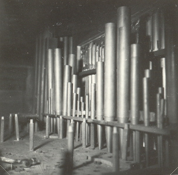 Orgelpipor till en orgel i Loftahammar kyrka.