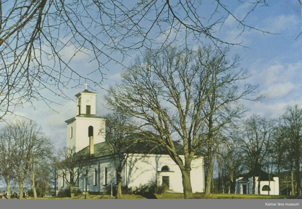 Vykort med Gamleby kyrka.