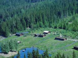 Flyfoto, Lillehammer,museumsbebyggelse. Seteranlegget på Mai