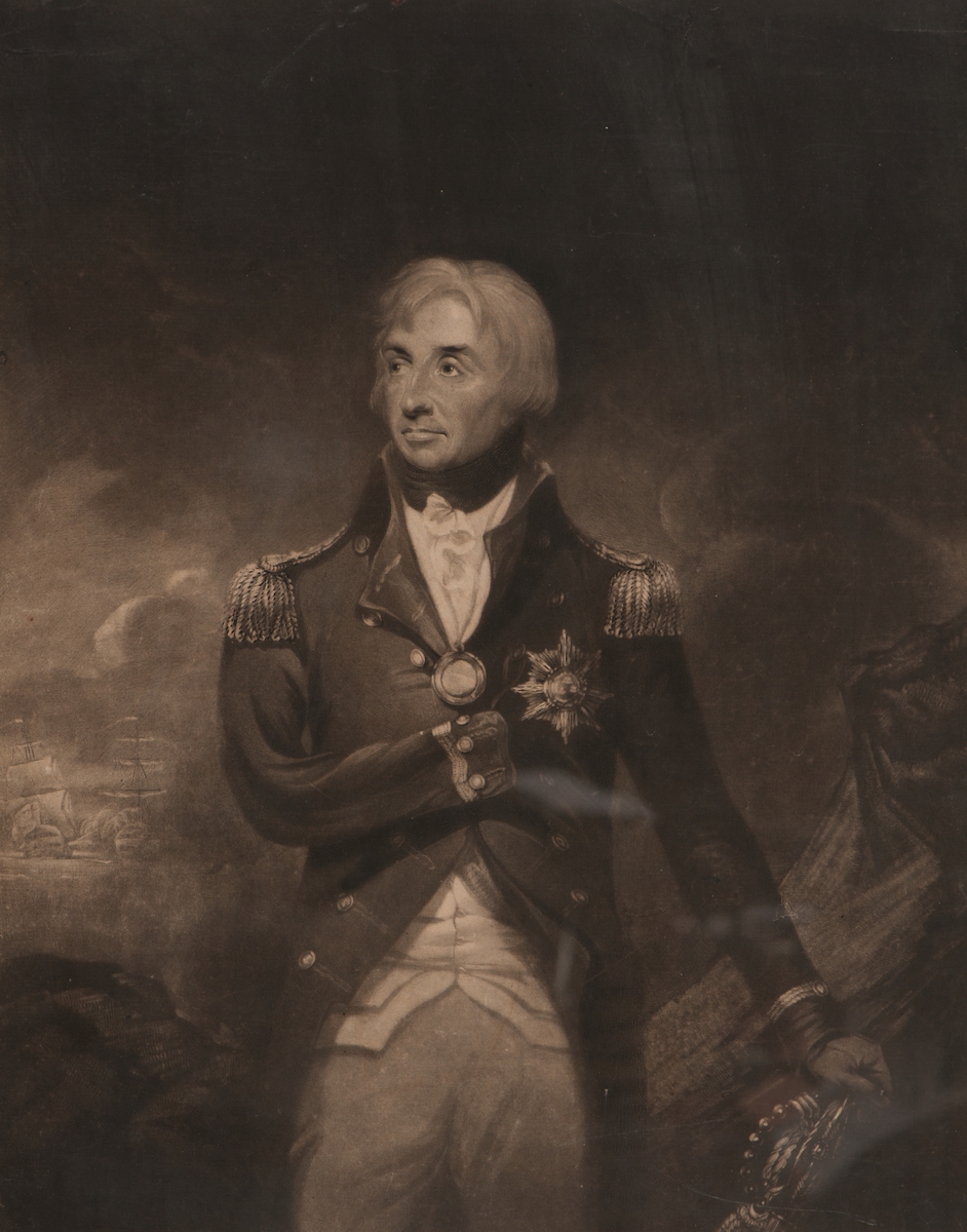 Lord Nelson i ½- figur, en face 1/2 vänsterprofil