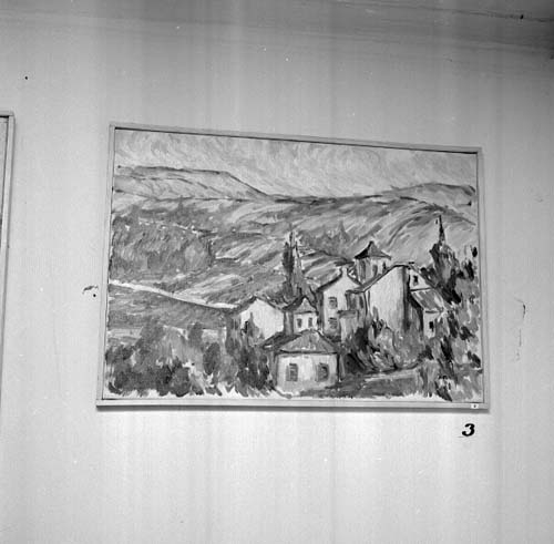 Konstverk av Torstein Landström med motiv från Provence 1964.