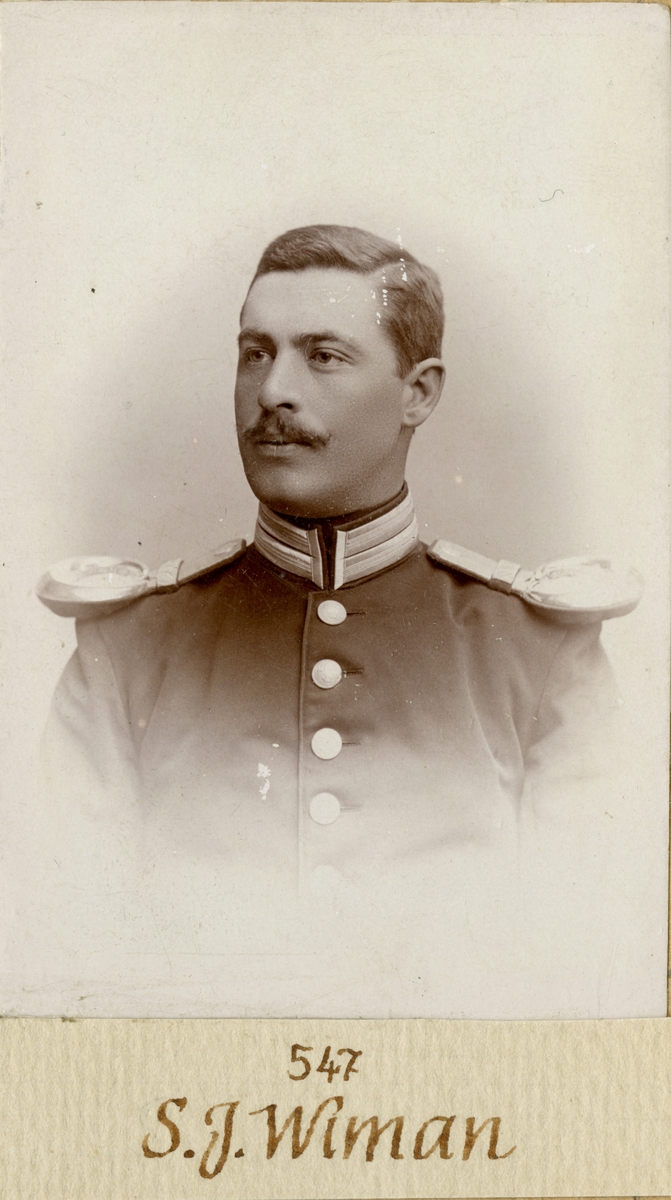 Porträtt av Sten Johan Wiman, kapten vid Göta livgarde I 2.