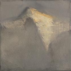 Sol på fjell [Olje på lerret]