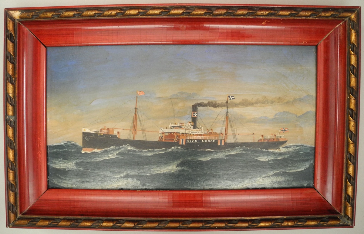 Dampskipet 'Star' med nøytralitetsmerke under 1. verdenskrig.