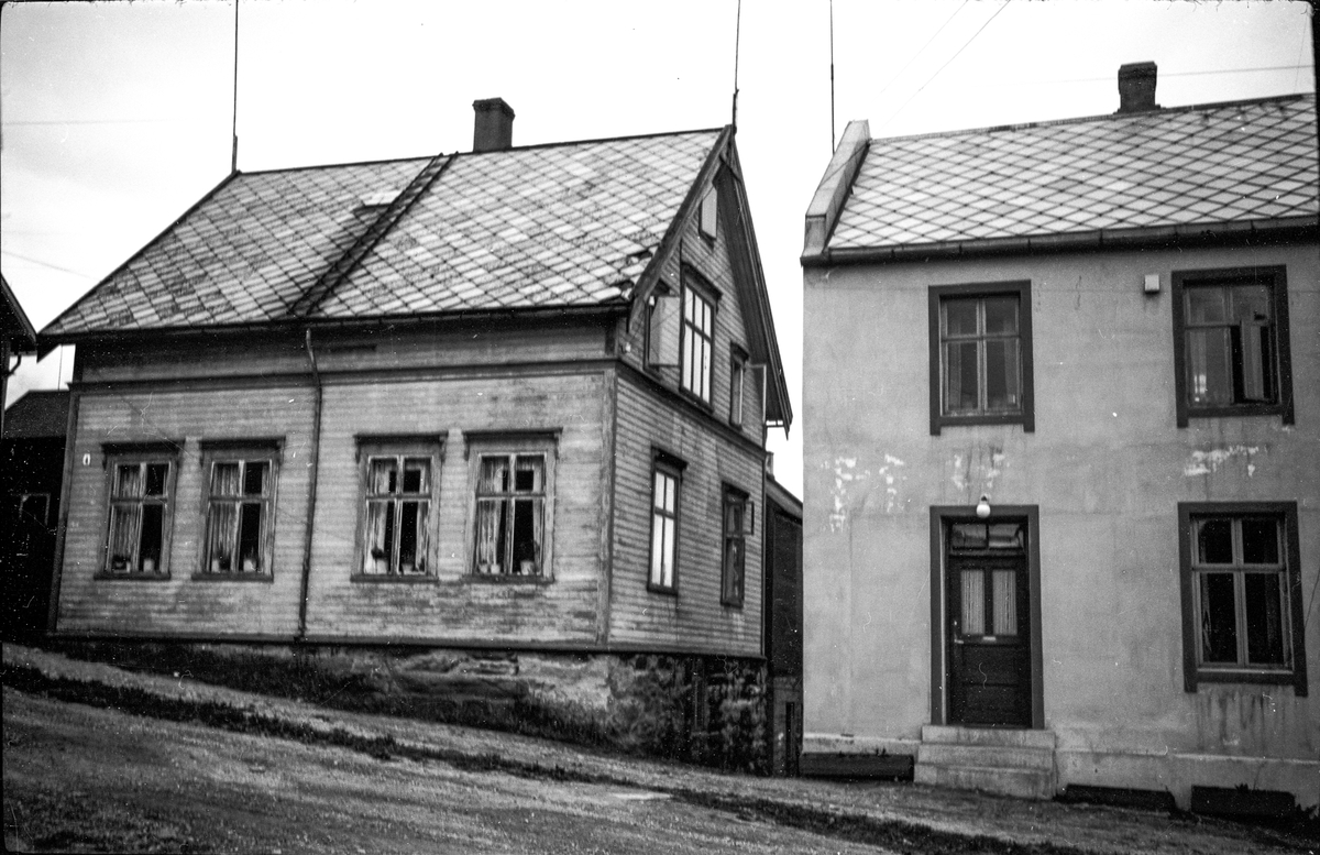 Hus i Verftsgata. Bildet er tatt fra den gamle brannstasjonen.