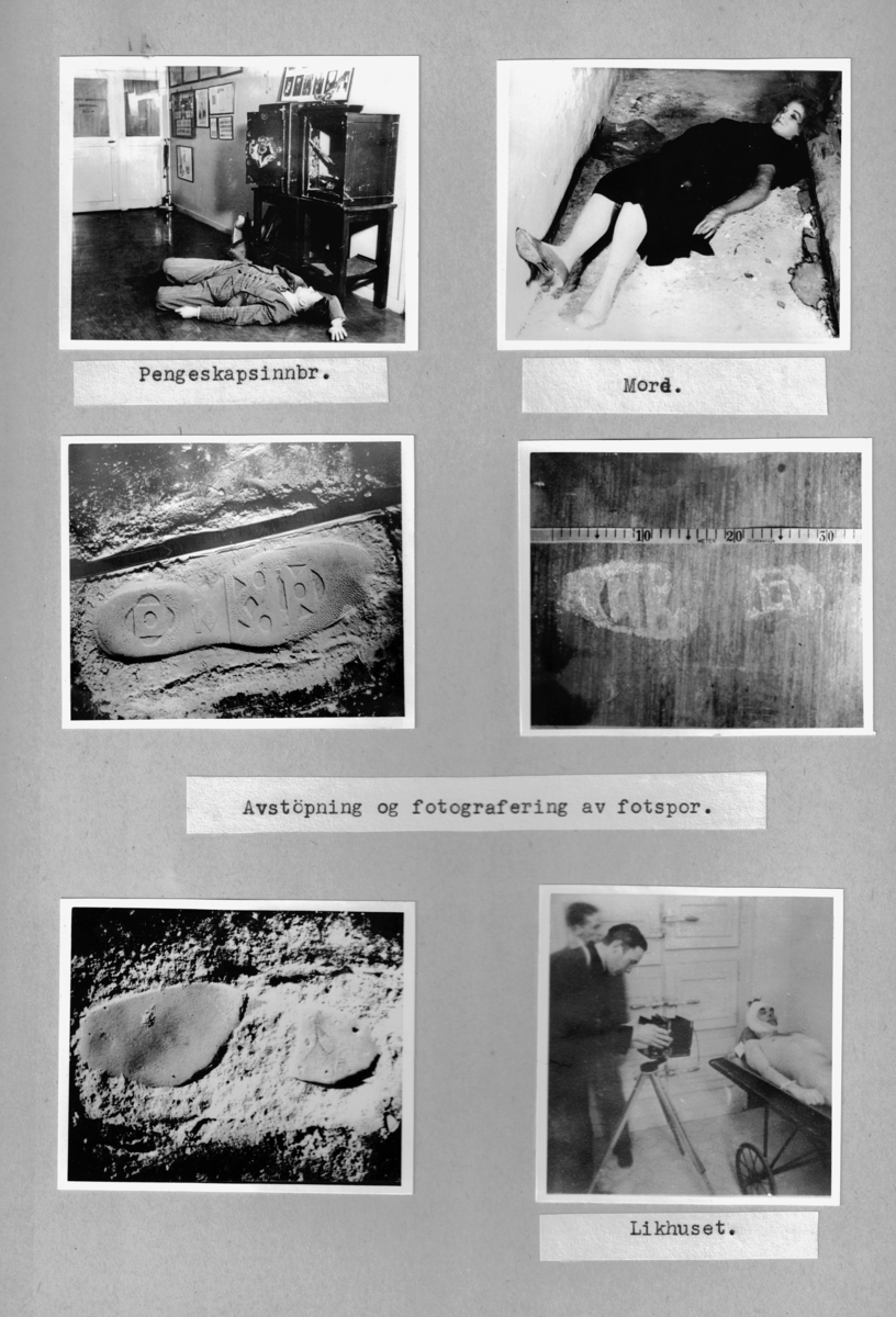 Bilder fra studietur for kurs i kriminalteknikk ved Stockholms Kriminaltekniska Institutt, 1939, utført av L. Reusch Berg.