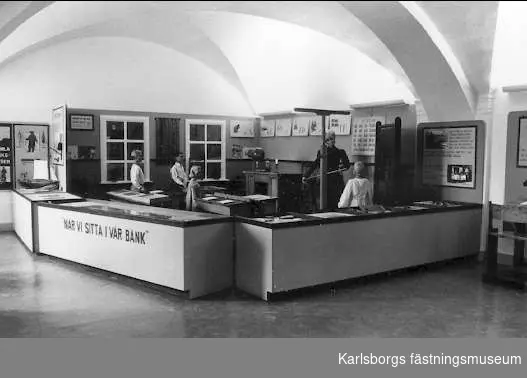 Karlsborgs museum. Skolutställningen år 1979 - 80 "När vi sitta i vår bänk". Neg finns.