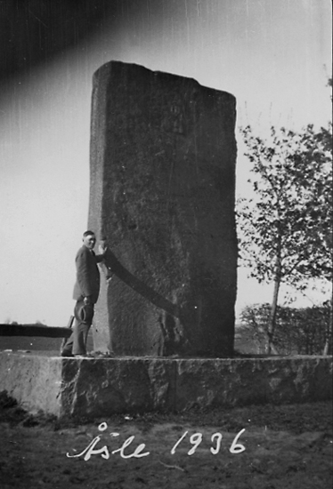 Åsle sten i Åsle, år 1936.
Minnessten över slaget vid Åsle 1389. Stenen restes 1896.