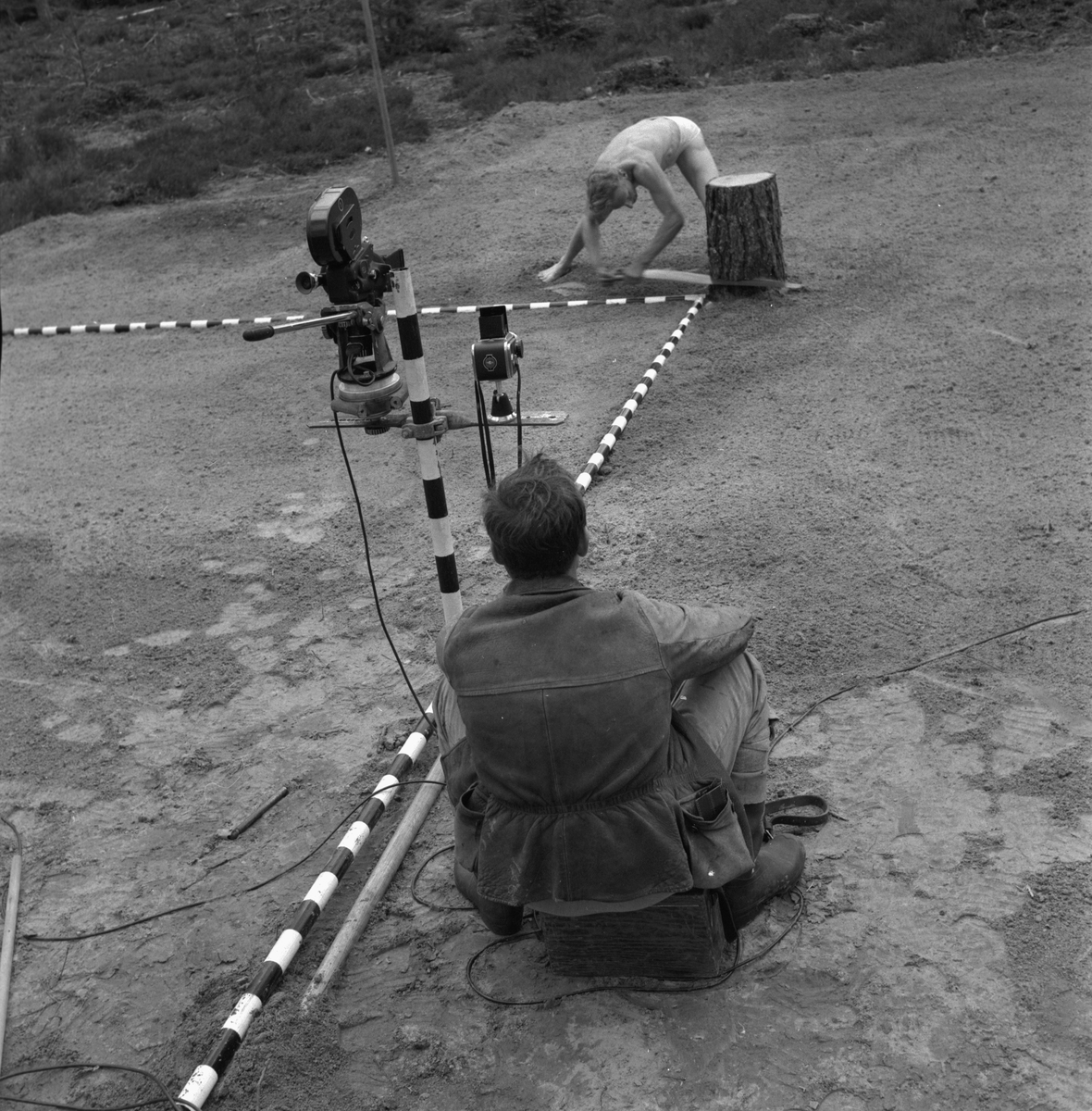 Filminspelning i Hällefors.
Juni 1956.