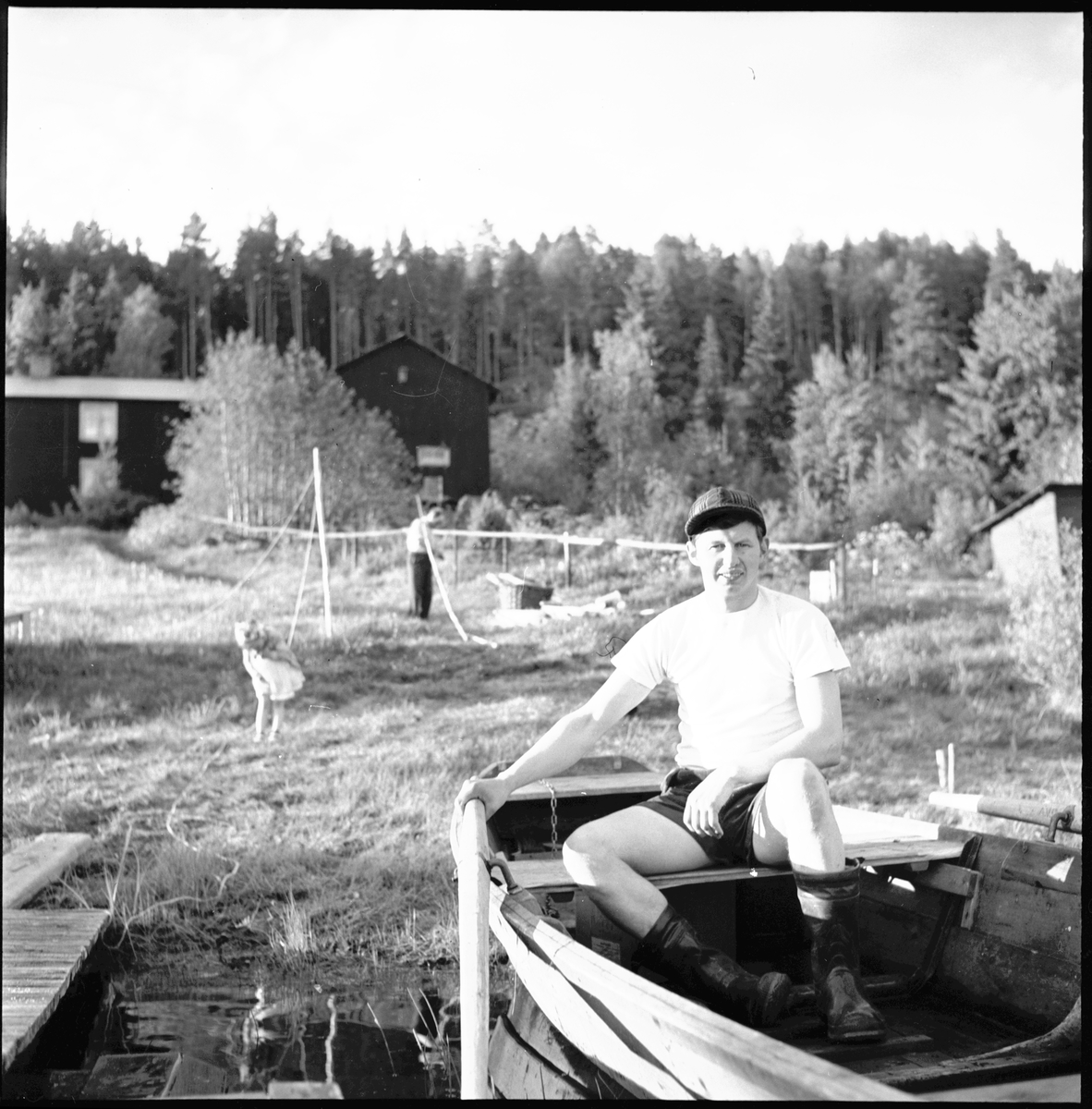 Gösta Snoddas Nordgren hemma i Sjögrå.
1955