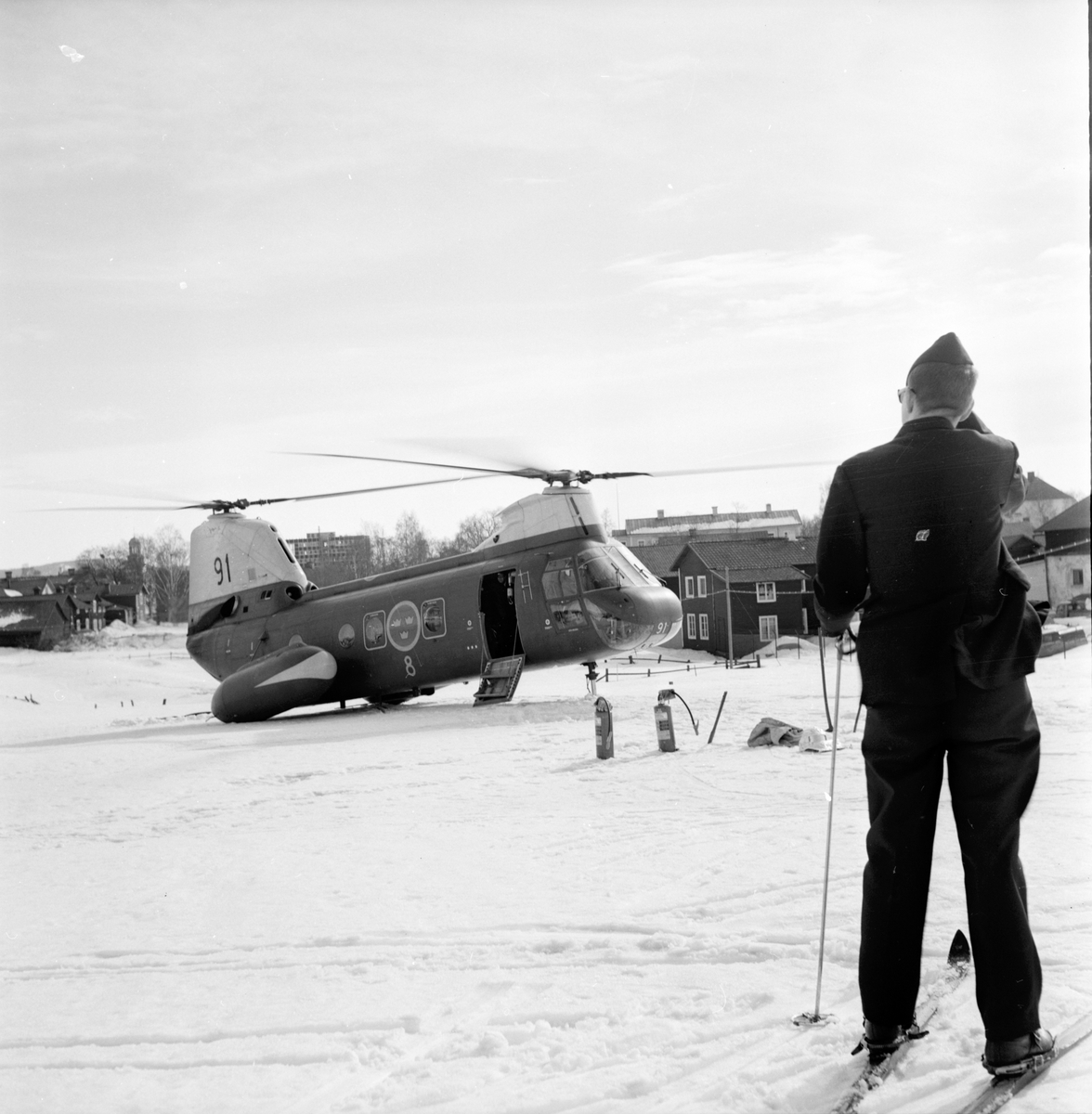 Helikopter vid Läroverket,
21 Mars 1966