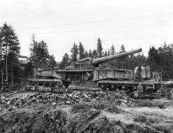 Kanon på jernbanevogn, batteriet på Knatterud, Varteig ved S