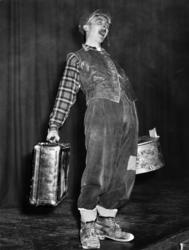 Koffert og dall. Bonde på bytur. Diverse revyfotos fra en op