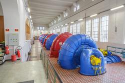 Maskinsal, Bøylefoss kraftstasjon. Aggregat i Bøylefoss kraf