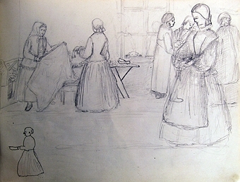 Teckningar, 13 blad.
På framsidan text: "till Ellen af Regina,Till Ester från faster Ellen (1888?).