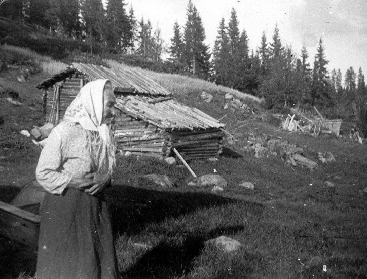 Finsktalande "Kajsa Vilhuinen" Karin Henriksson f 1855 d 1941, sista sierskan i Värmlands finnskogar