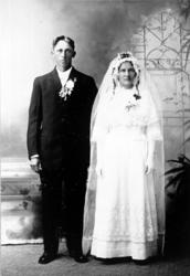 Bryllup, brudepar, brudekjole, dress