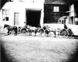 Repro: Gårdsplass med hesteskysser.