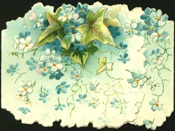 Postkort. Jule og nyttårshilsen med blomstermotiv.