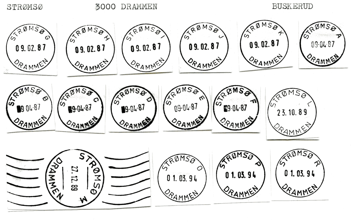 Stempelkatalog Strømsø 3000 Drammen, Drammen kommune, Buskerud