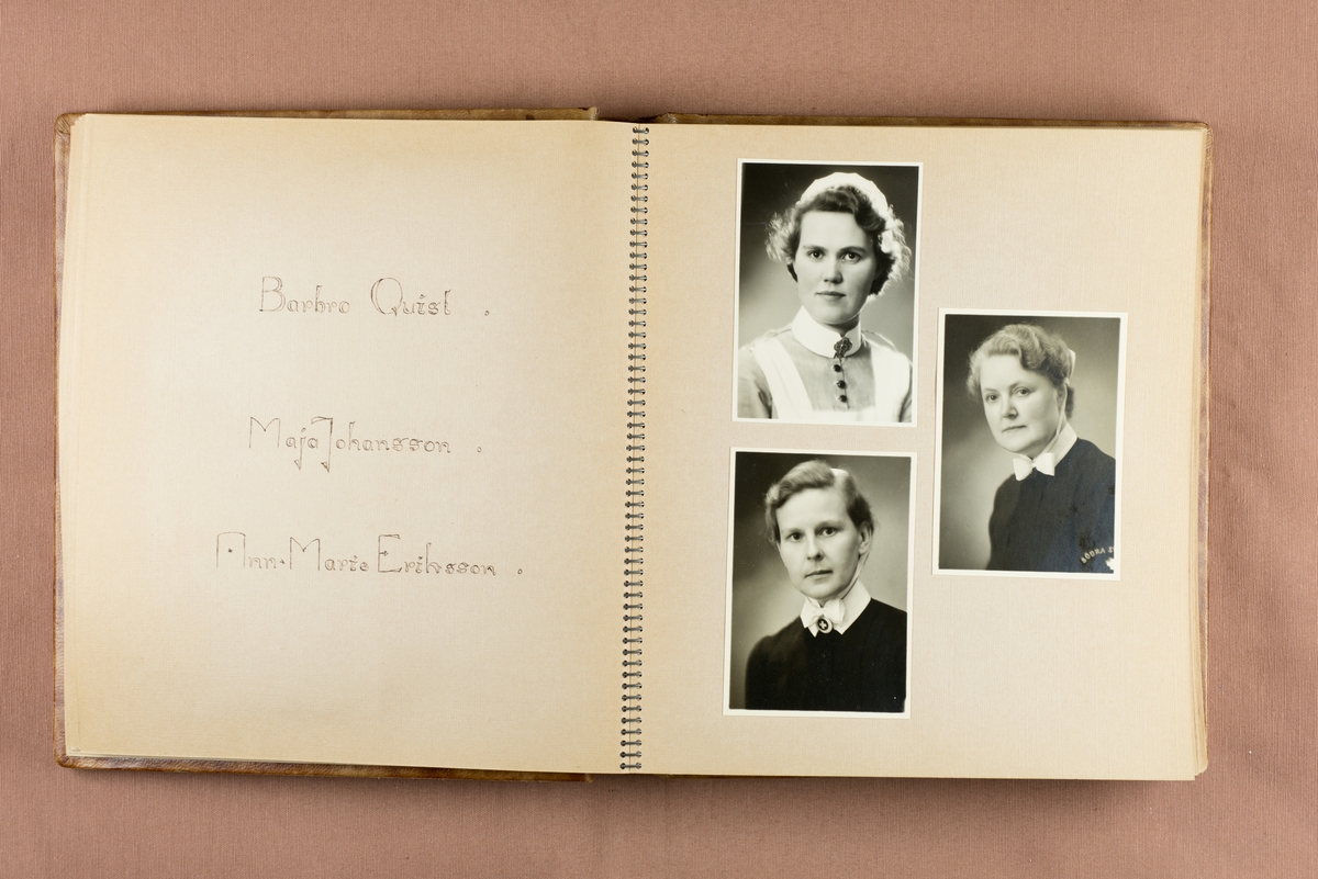 Fotoalbum från sjuksköterskeutbildningen i Örebro 1942-45