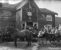 hest, hestevogn, bryllup, skyds, prost,