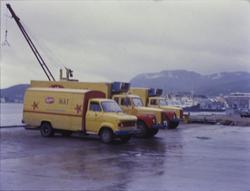 Bothnerbiler på kaia utenfor fabrikken på Hamnneset.