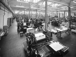Fabritius trykkeri. 2 mål maskinhall og det største trykkeri