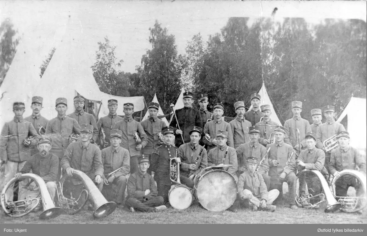 Garnisonsmusikken i Gamlebyen i Fredrikstad 1908-1909.