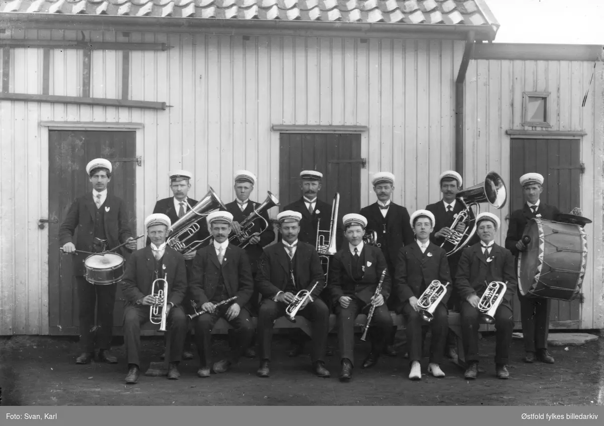 Musikkforeningen i Sannesund Sarpsborg, Melkefabrikkens musikkorps, ca. 1910- 1920.