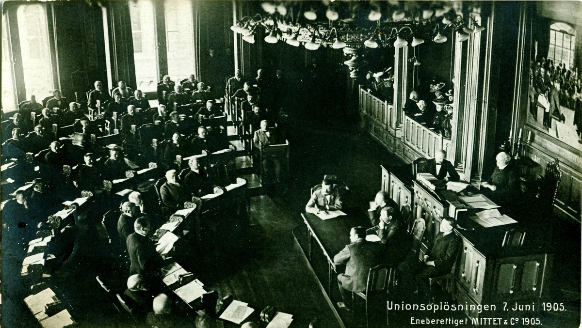 Stortinget Uniosoppløsningen 1905.