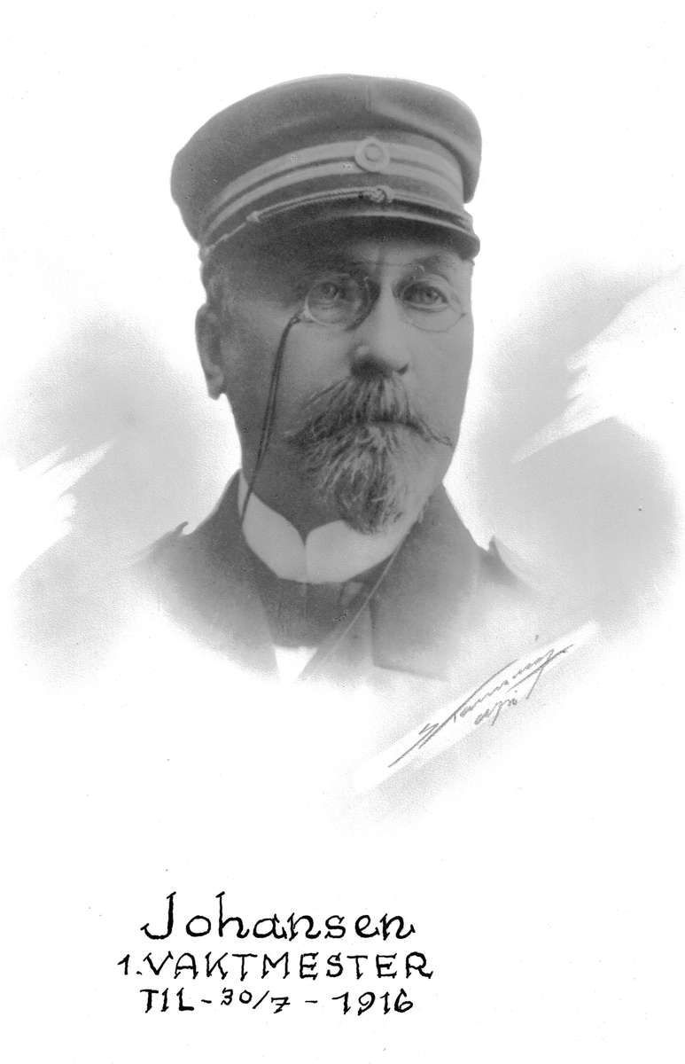 Portrett av Johansen, vaktmester ved Botsfengselet