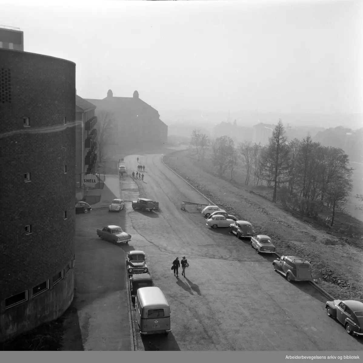 Mailundveien like før åpning. Oktober 1959