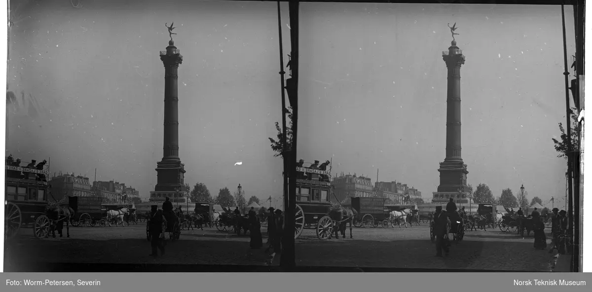 Paris, Place de la Bastille. Stereoskopi