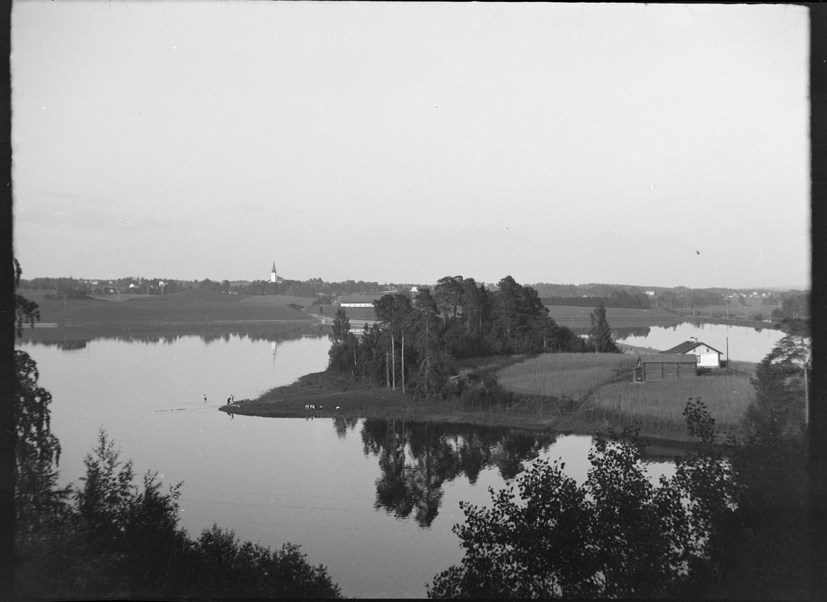 Åkersvika, Elvsholmen, Mjøsa, flom, 1927.