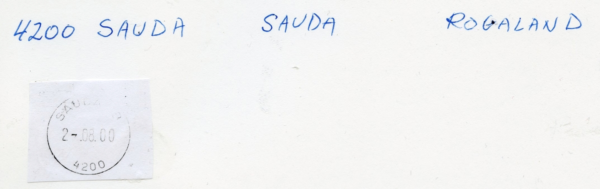 Stempelkatalog  4200 Sauda, Sauda kommune, Rogaland