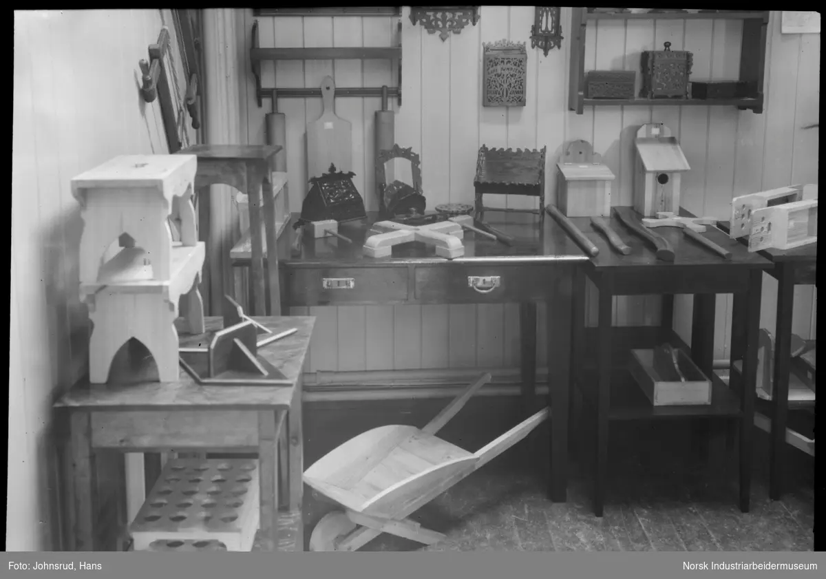 Fylkesutstillingen 1922. Utstillingslokale for trearbeider.