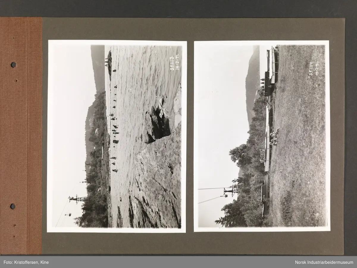 Fotoalbum med 20 sider og 37 innlimte fotografier fra Norsk Hydro på Herøya.