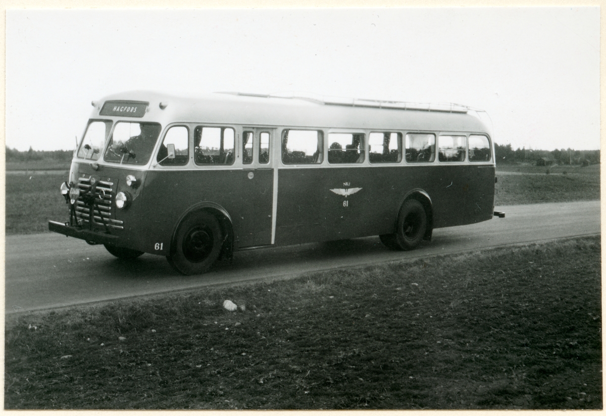 Nordmark-Klarälvens Järnvägar, NKlJ buss 61 med destination Hagfors ...